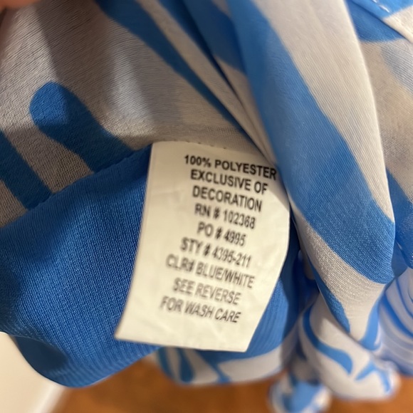 Turquoise & White Kimono/Cardigan by Club Z Collection/ Palm leaf Print/ Small - Picture 8 of 8